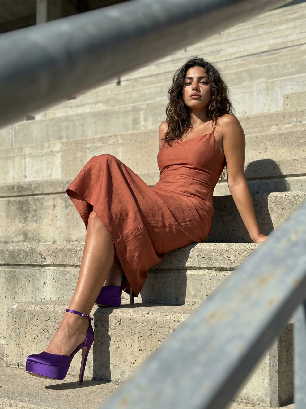 Photorealistic on-model full body photo — concrete lifestyle — created with ANZURES