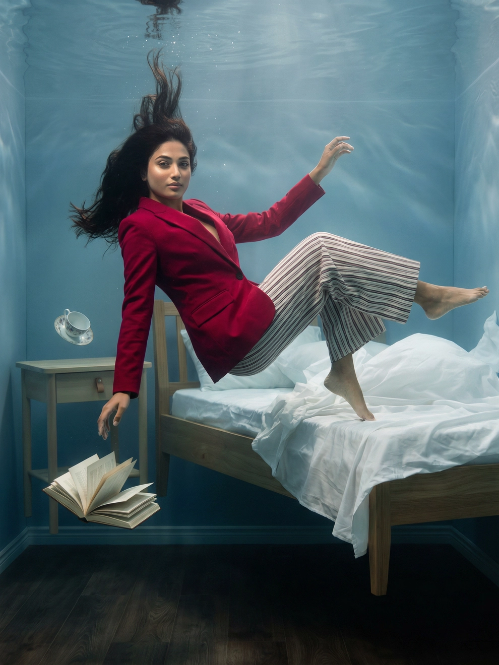 Photorealistic on-model full body photo — cozy editorial — created with ANZURES