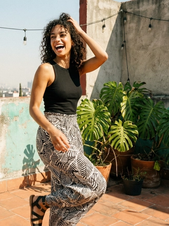 Photorealistic on-model full body photo — golden influencer — created with ANZURES