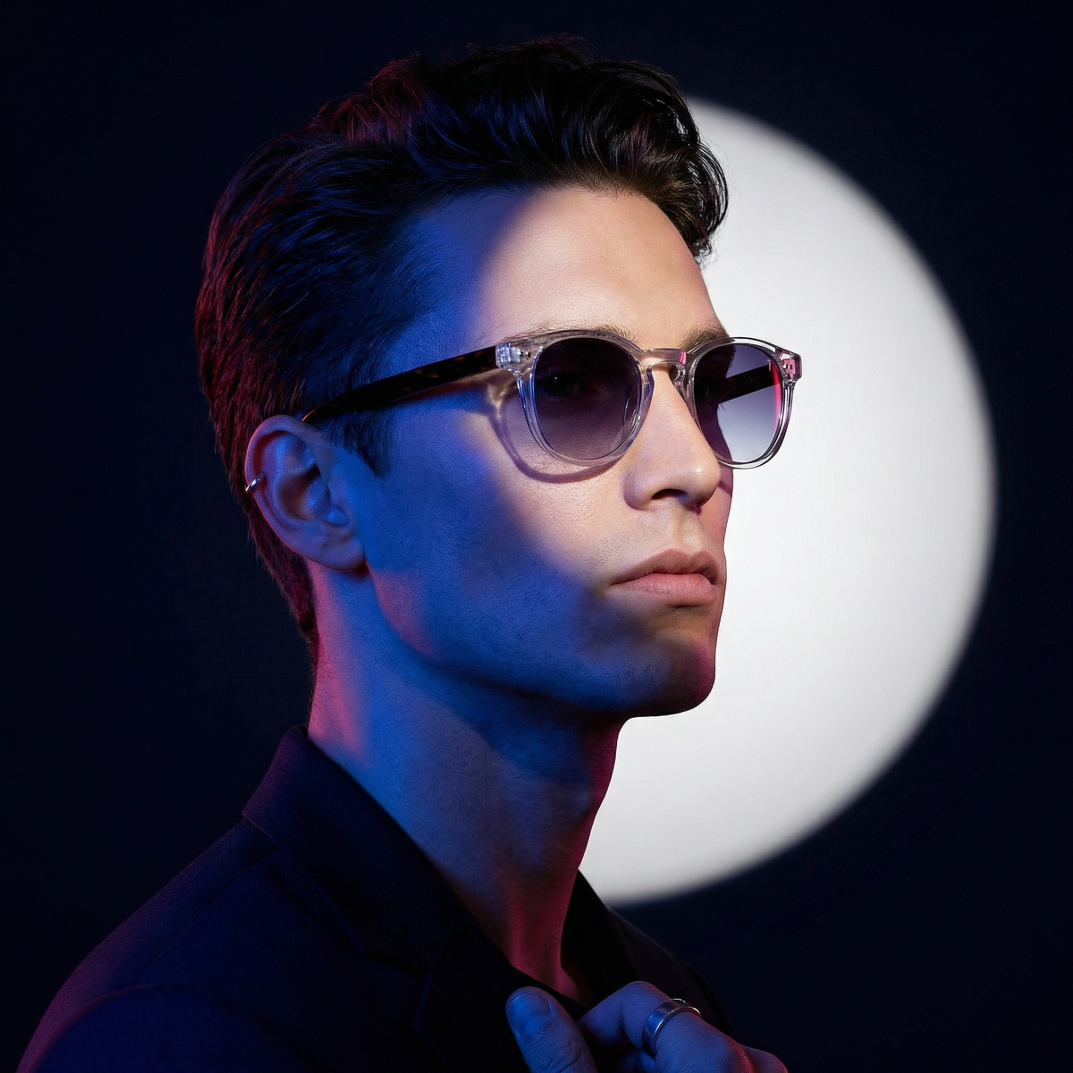 Photorealistic on-model photo created with ANZURES — casual daytime setting