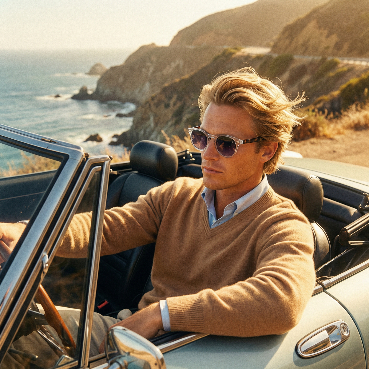 Photorealistic on-model photo created with ANZURES — studio portrait lighting