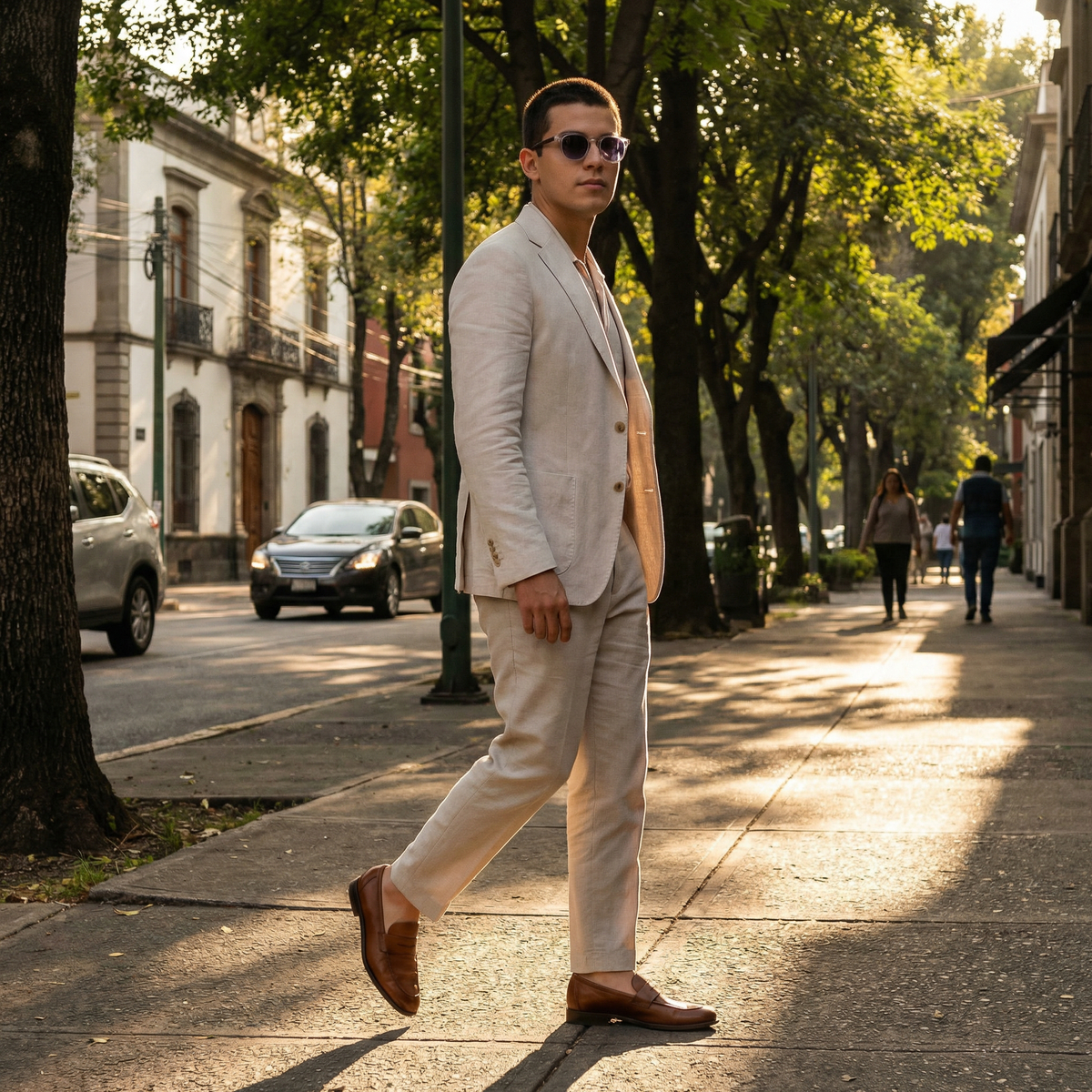 Photorealistic on-model photo created with ANZURES — indoor candid moment