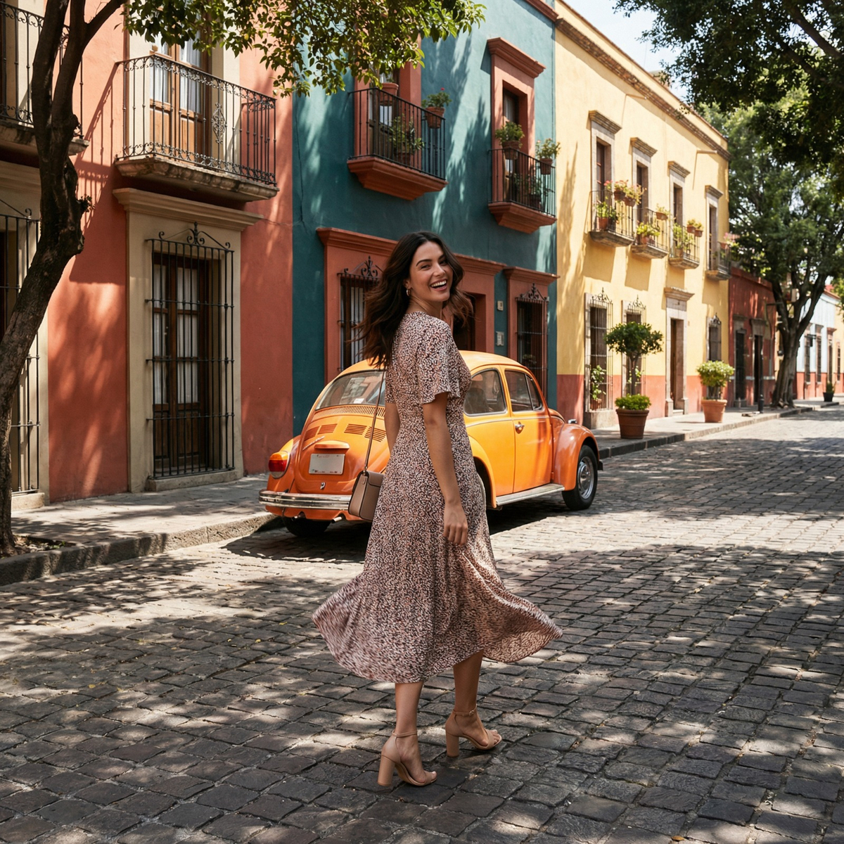 Photorealistic on-model photo created with ANZURES — studio portrait lighting