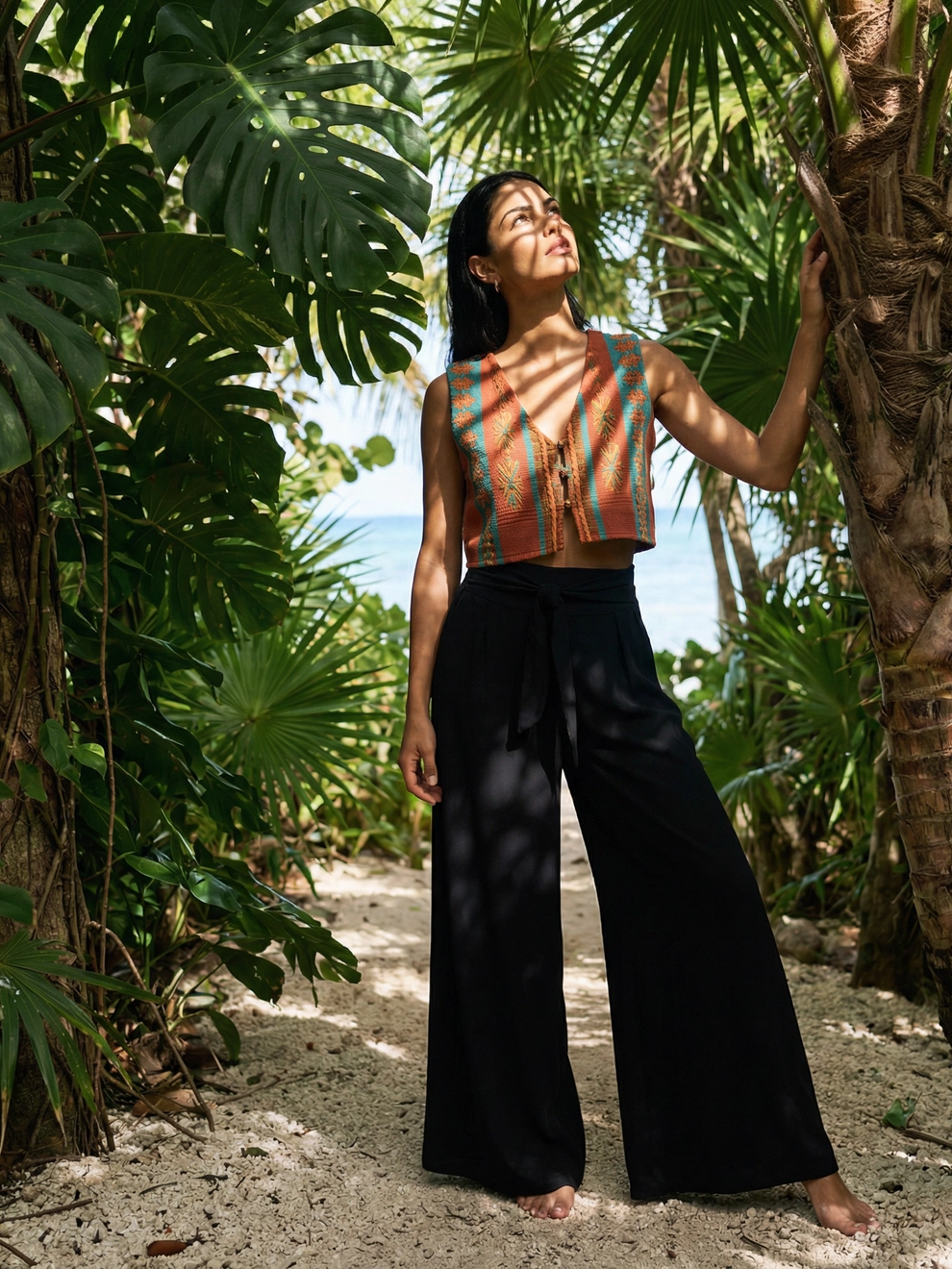 Photorealistic on-model full body photo — hide lifestyle — created with ANZURES