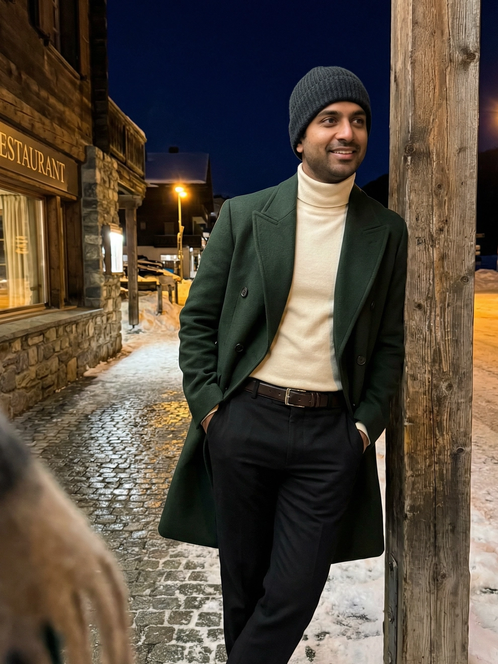 Photorealistic on-model half body photo — town influencer — created with ANZURES